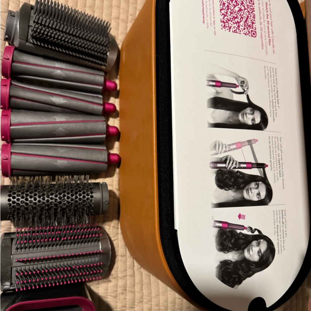 Dyson Airwrap Complete Attachments Only with Leather Case With  Dyson Box